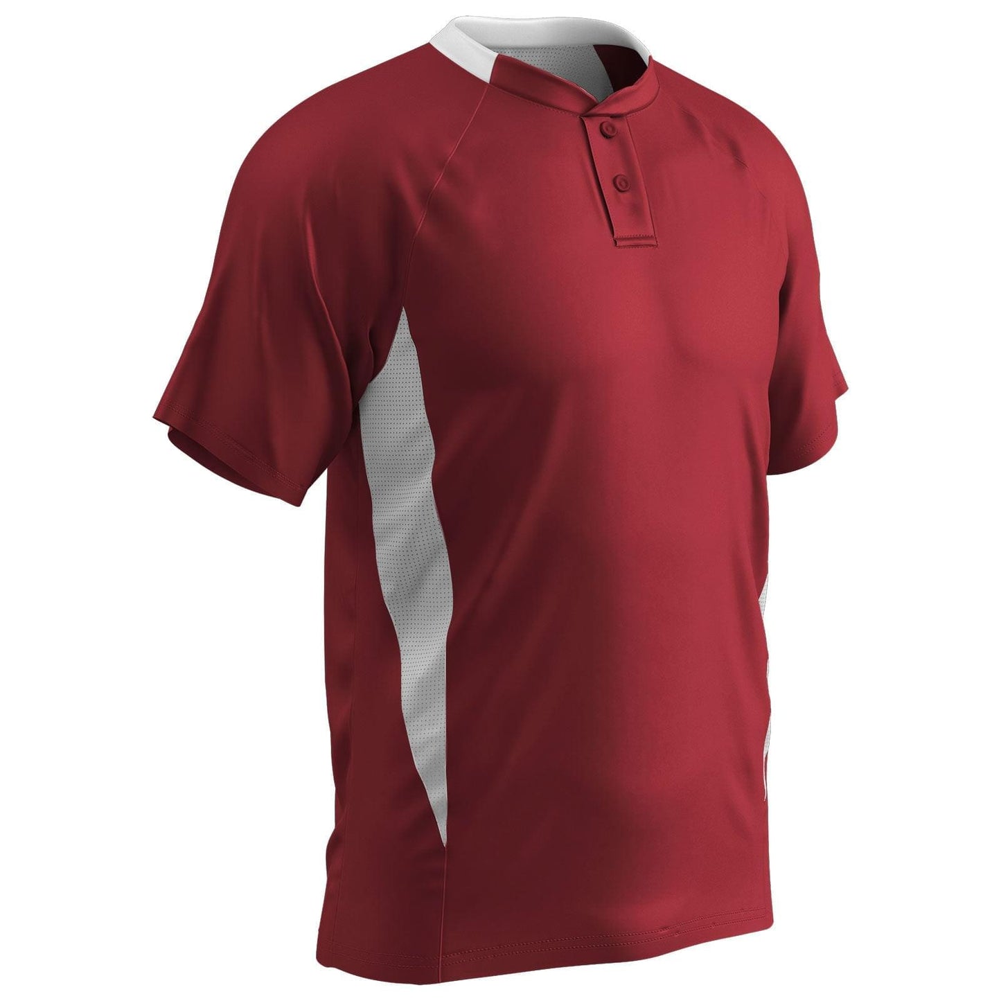 Clean-Up 2-Button 2-Color Moisture Wicking Baseball Sport Jersey, Adult