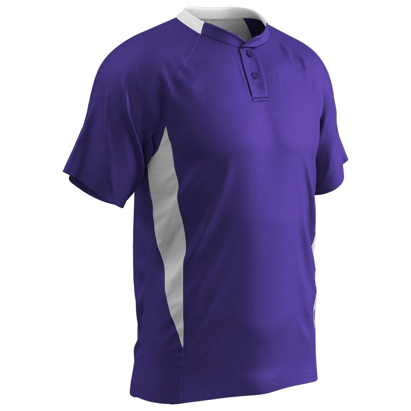Clean-Up 2-Button 2-Color Moisture Wicking Baseball Sport Jersey, Adult