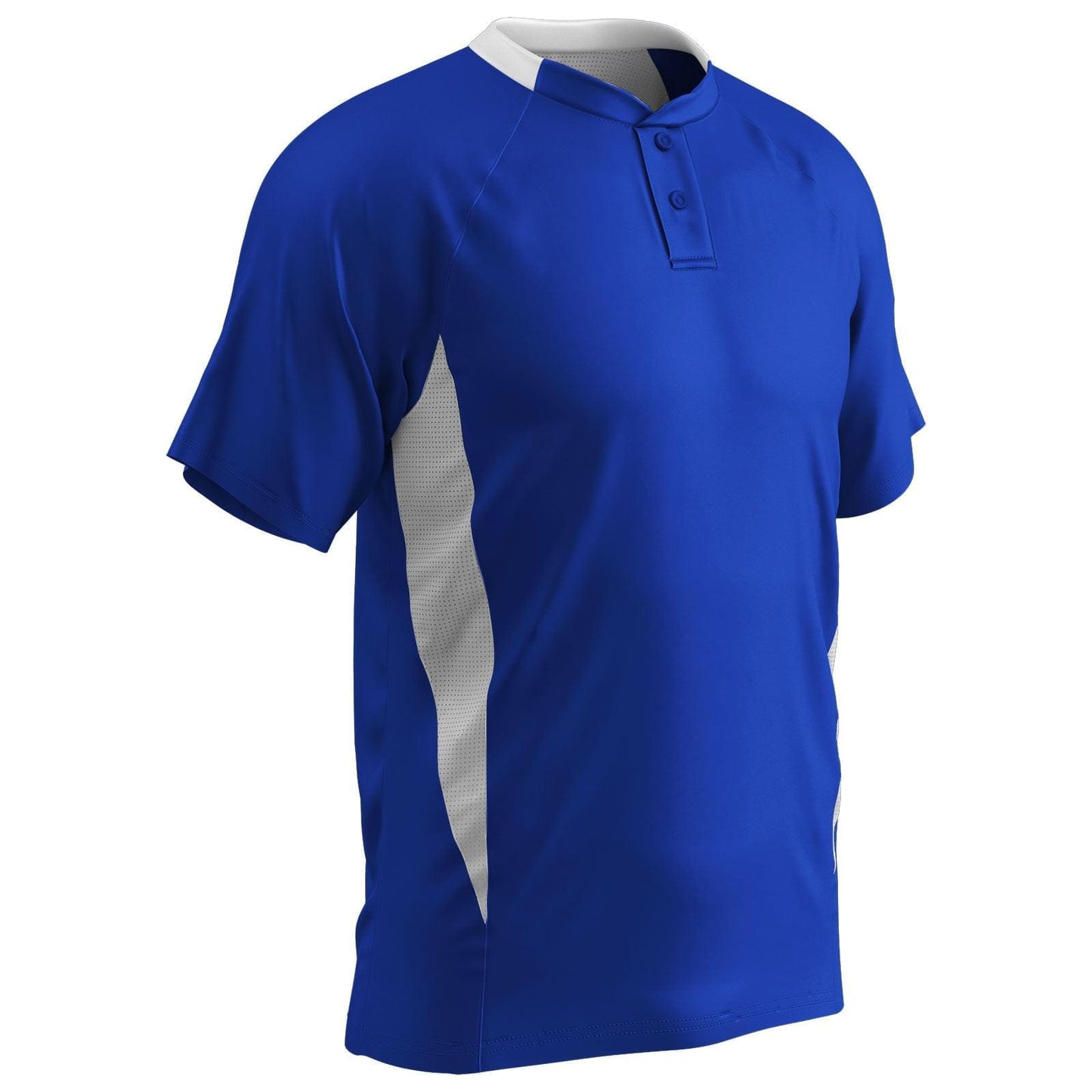 Clean-Up 2-Button 2-Color Moisture Wicking Baseball Sport Jersey, Adult