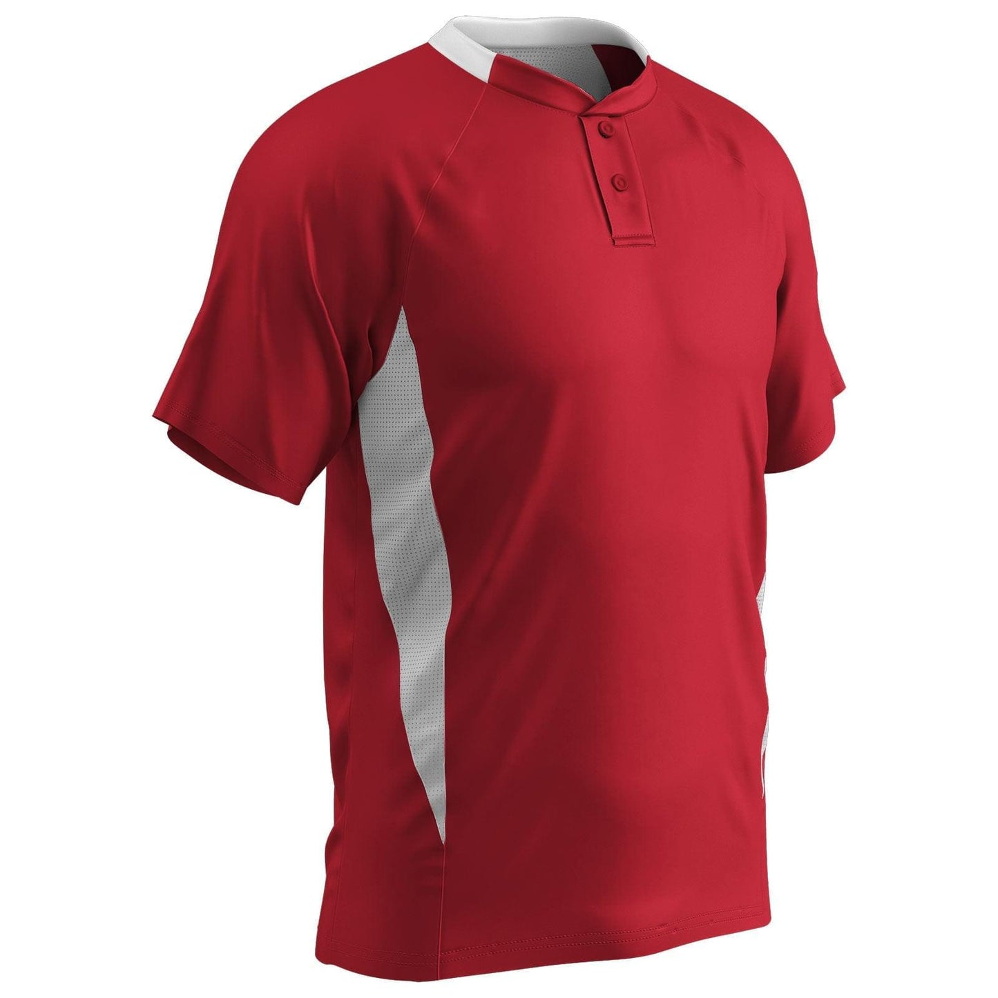 Clean-Up 2-Button 2-Color Moisture Wicking Baseball Sport Jersey, Adult