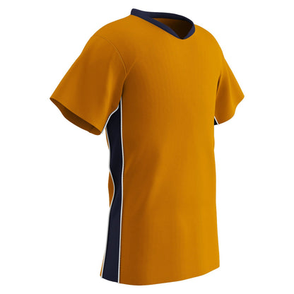 Header Men's Soccer Jersey, 2 Color Trim with Piping V-Neck, Adult