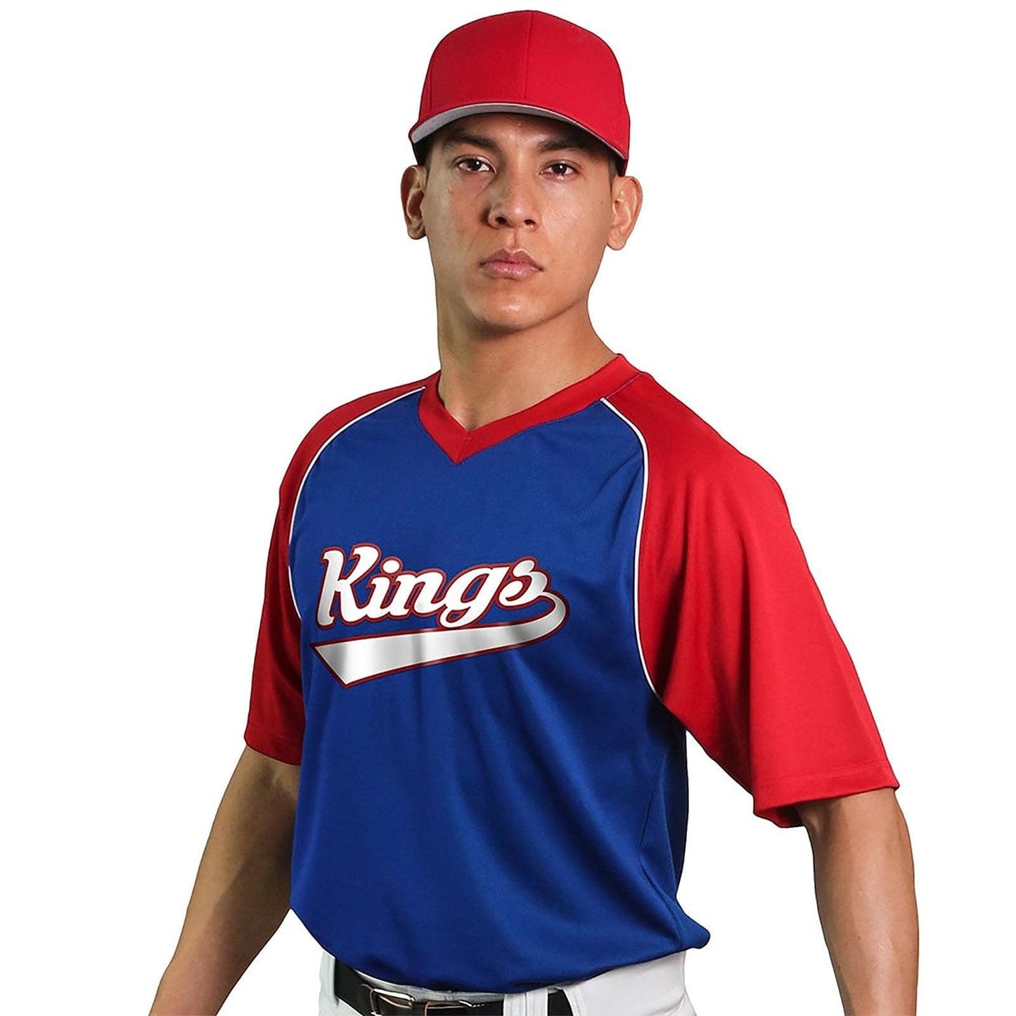 Bunt 3 Color V-Neck Major Team Baseball Jersey, Kids, Youth Boys and Girls