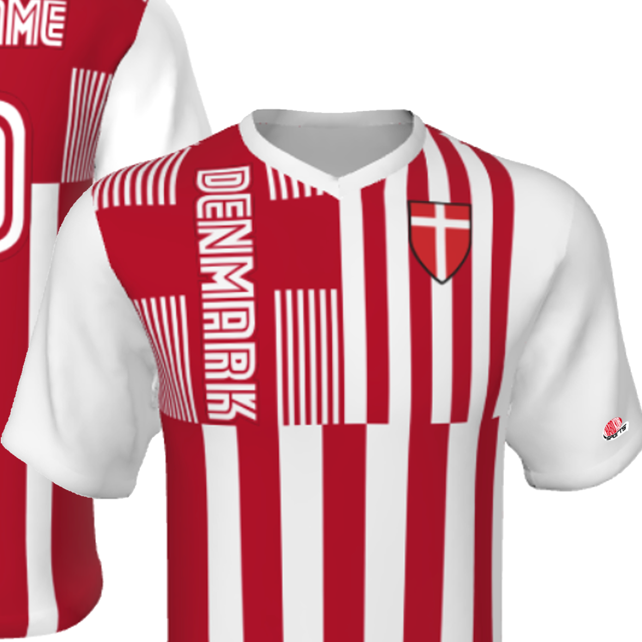 Custom Denmark Soccer Jersey, Customized with your name and number on back, National Denmark Soccer Team, Denmark Gift, Danish Soccer