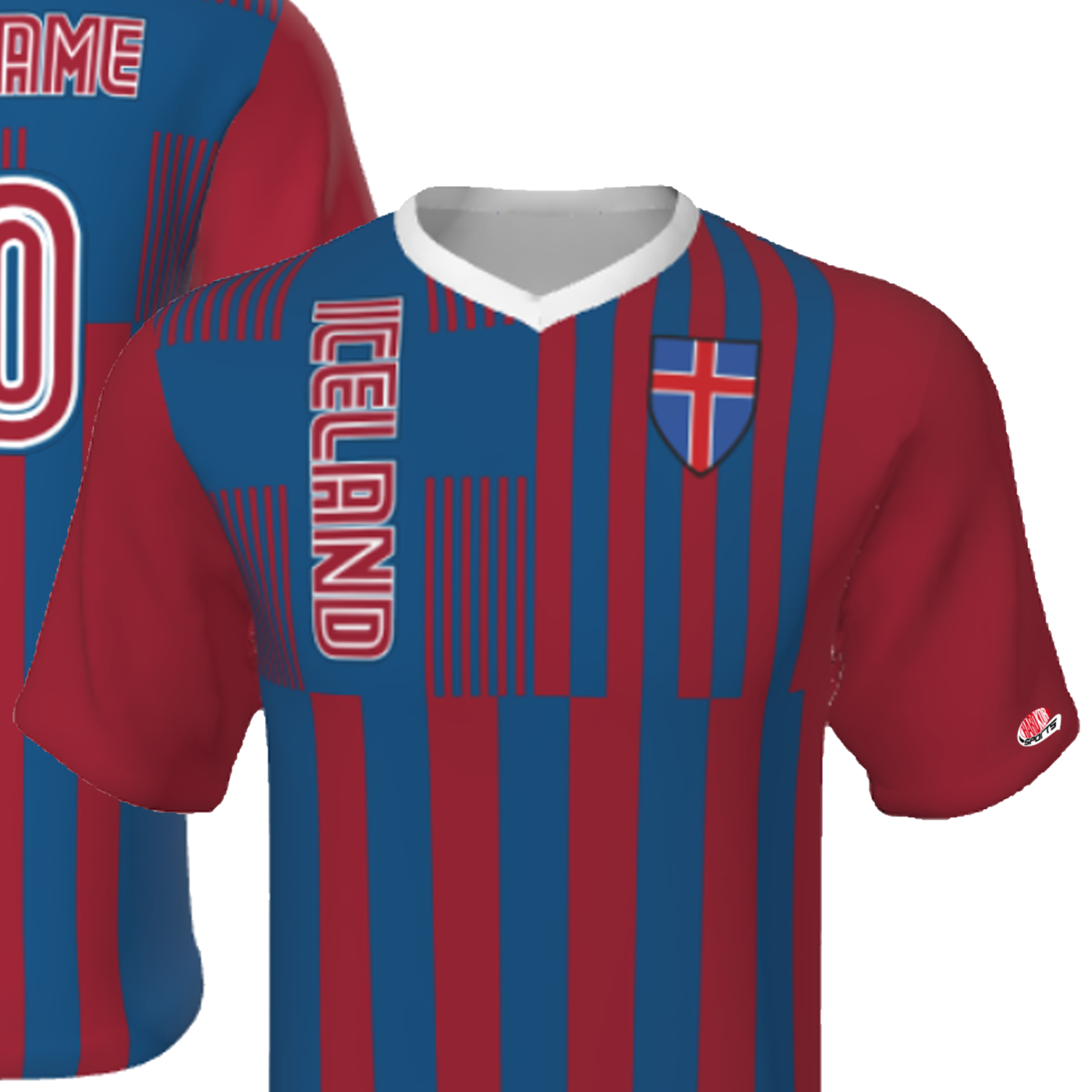 Custom Iceland Soccer Jersey, Customized with your name and number on back, National Iceland Soccer Team, Icelandic Gift, Icelandic Soccer