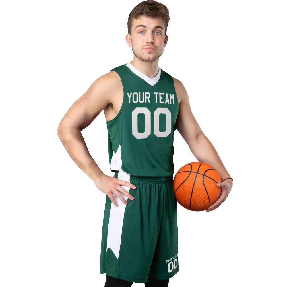 Men's Custom Basketball Jerseys, Contrasting Mesh Side Stripe, Affordable Quality, v neck Collar, Team Name, Player Name and Player Number