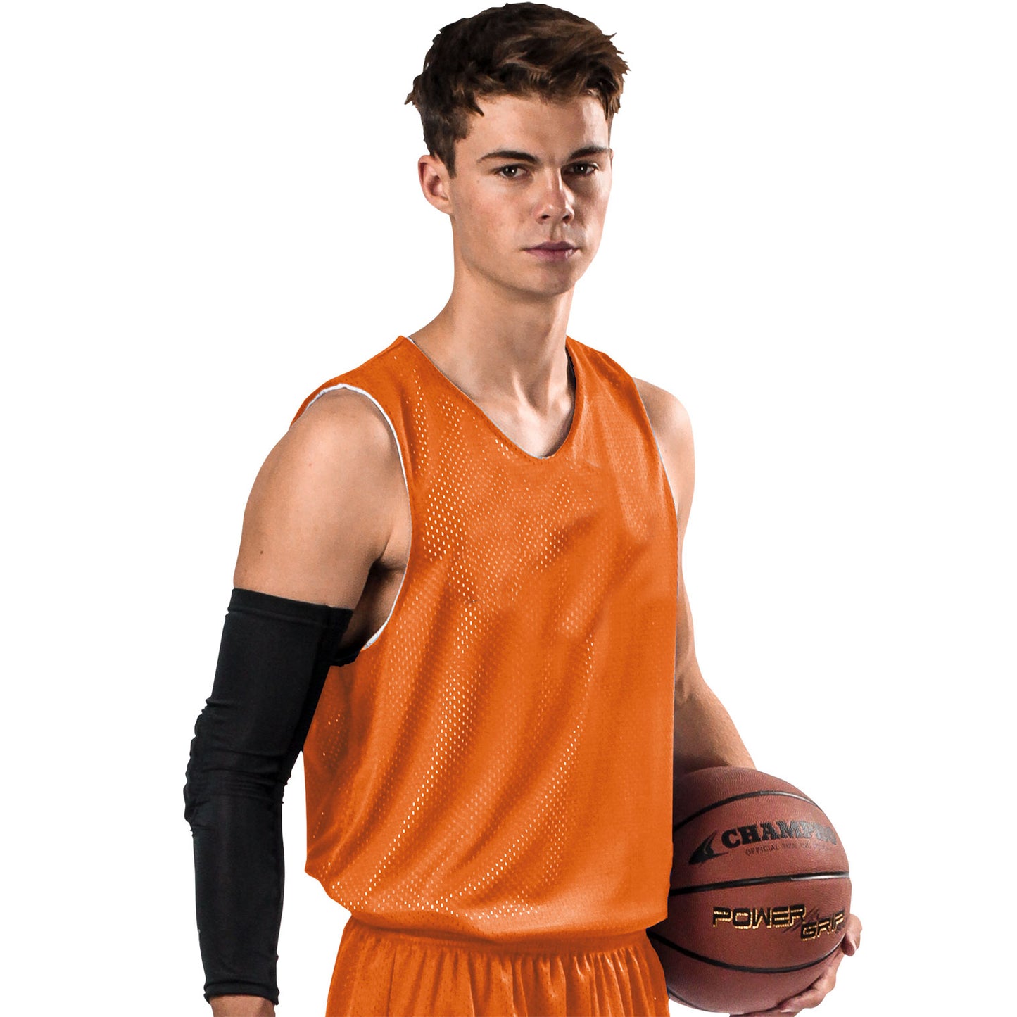 Orange Black White | Custom Reversible Basketball Jersey | Tricot Mesh 2 Sided. Halloween Colors, Player Name & Numbers on both sides