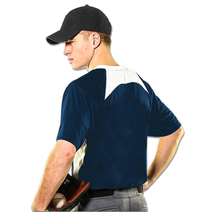 Clean-Up 2-Button 2-Color Moisture Wicking Baseball Sport Jersey, Adult
