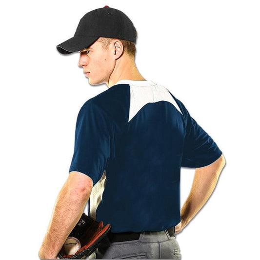 Clean-Up 2-Button 2-Color Moisture Wicking Baseball Sport Jersey, Adult