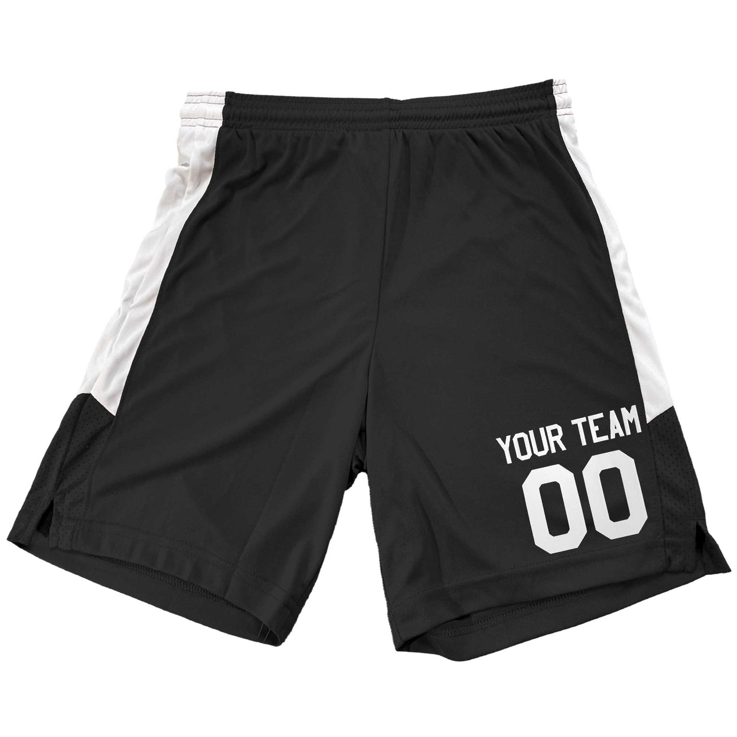 Youth Custom Basketball Shorts for Boys and Girls, Contrast Mesh Side Panel, Customized Name and Left Leg Number, Matching Jersey Available