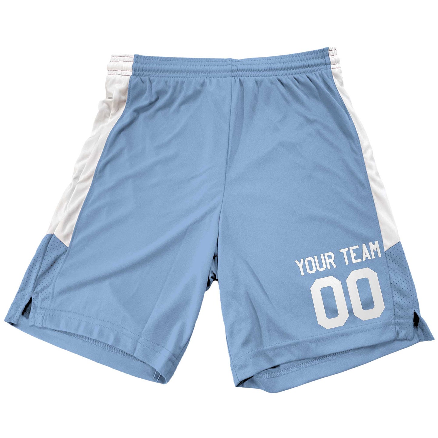 Youth Custom Basketball Shorts for Boys and Girls, Contrast Mesh Side Panel, Customized Name and Left Leg Number, Matching Jersey Available