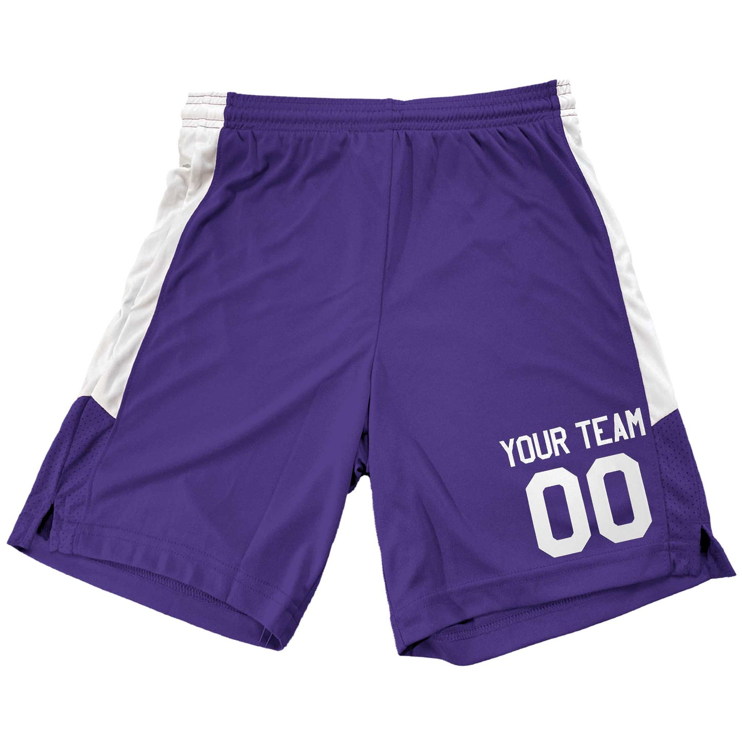 Youth Custom Basketball Shorts for Boys and Girls, Contrast Mesh Side Panel, Customized Name and Left Leg Number, Matching Jersey Available