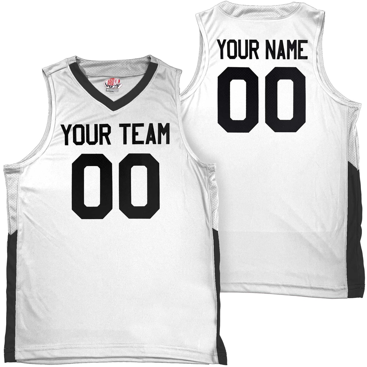 Youth Boys and Girls, Custom Basketball Jerseys, Contrast Mesh Side Trim, Low Price includes, Team Name, Player Name and Player Number