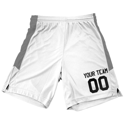 Men's Custom Basketball Shorts, 2 color Contrast Mesh Side Panel, Customized Name and Number on Left Leg, Coordinate with a Matching Jersey