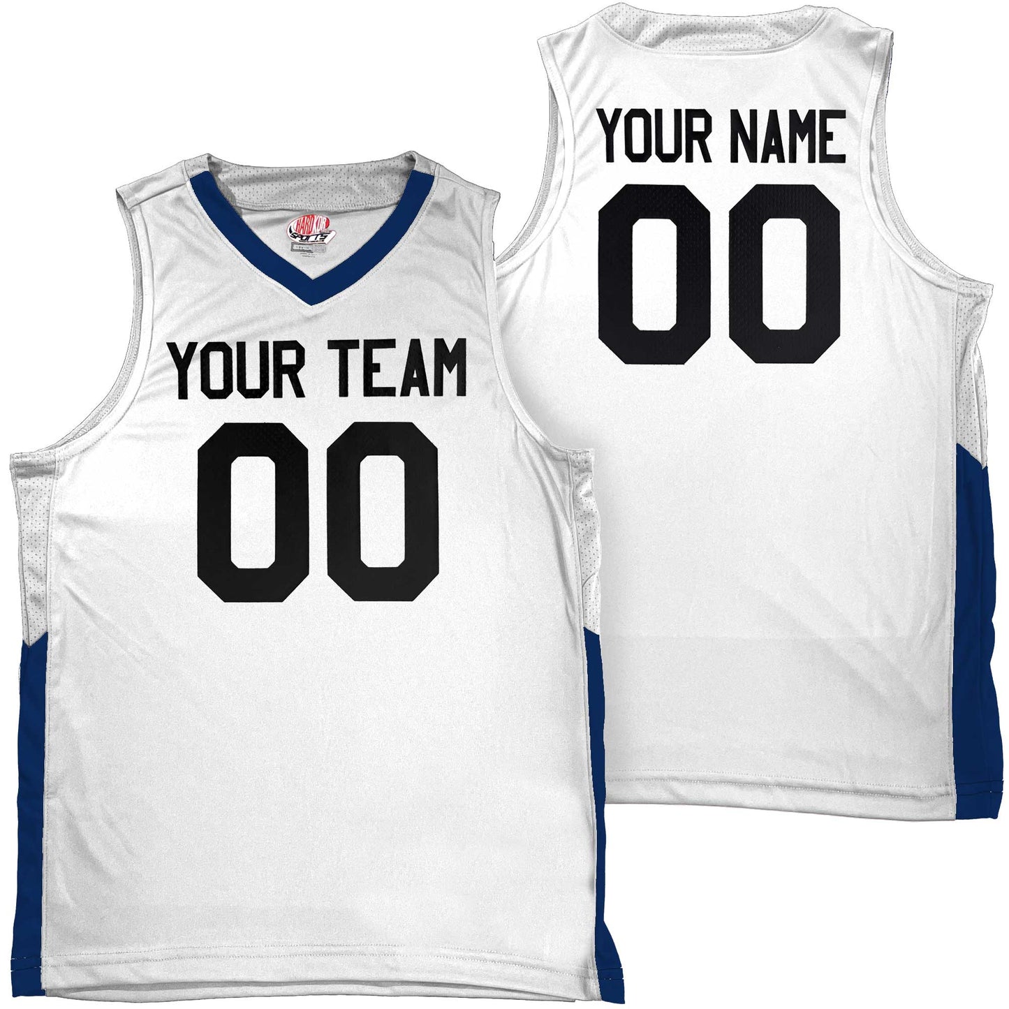 Youth Boys and Girls, Custom Basketball Jerseys, Contrast Mesh Side Trim, Low Price includes, Team Name, Player Name and Player Number