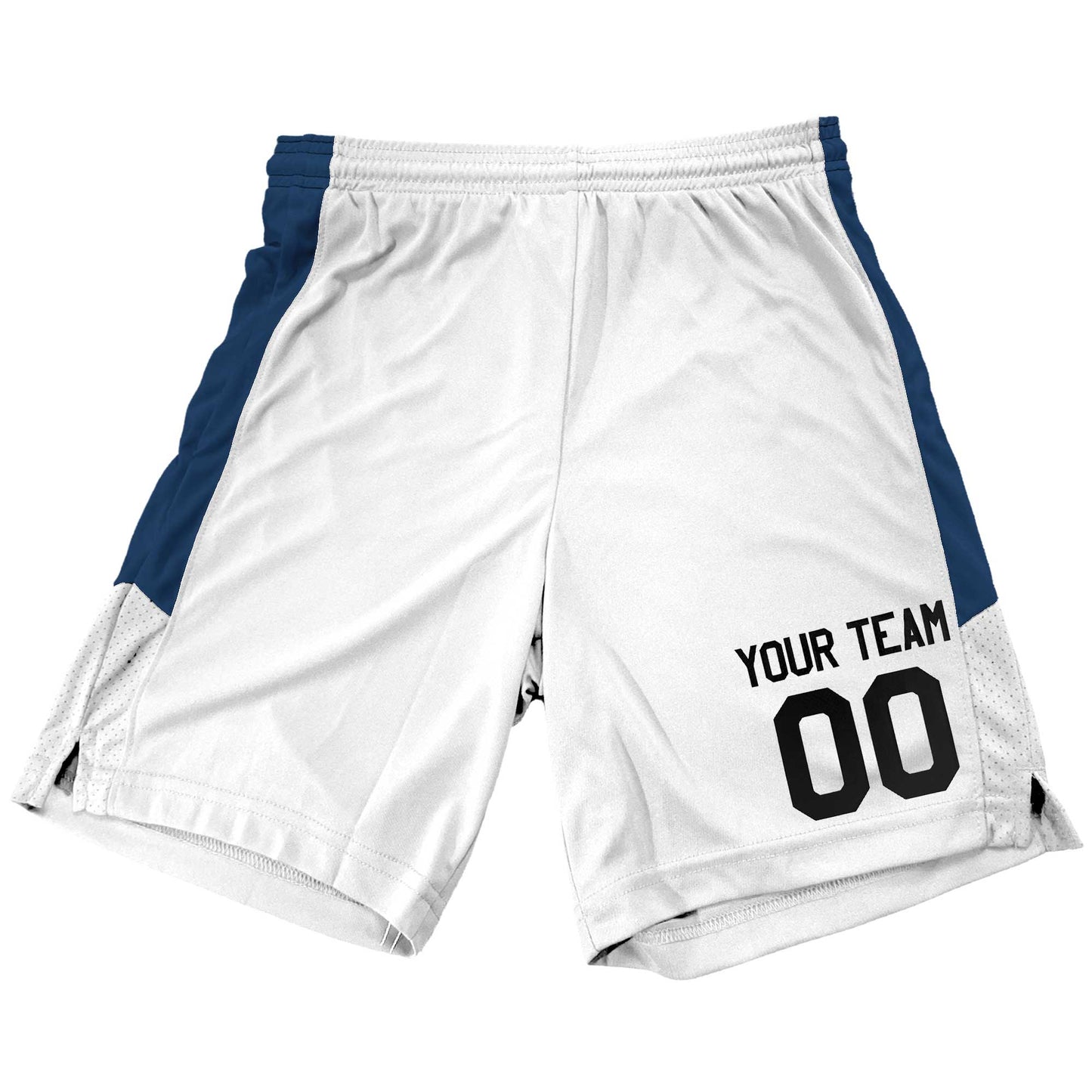 Youth Custom Basketball Shorts for Boys and Girls, Contrast Mesh Side Panel, Customized Name and Left Leg Number, Matching Jersey Available