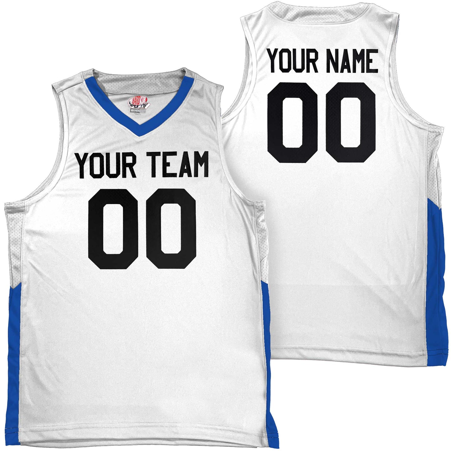 Youth Boys and Girls, Custom Basketball Jerseys, Contrast Mesh Side Trim, Low Price includes, Team Name, Player Name and Player Number