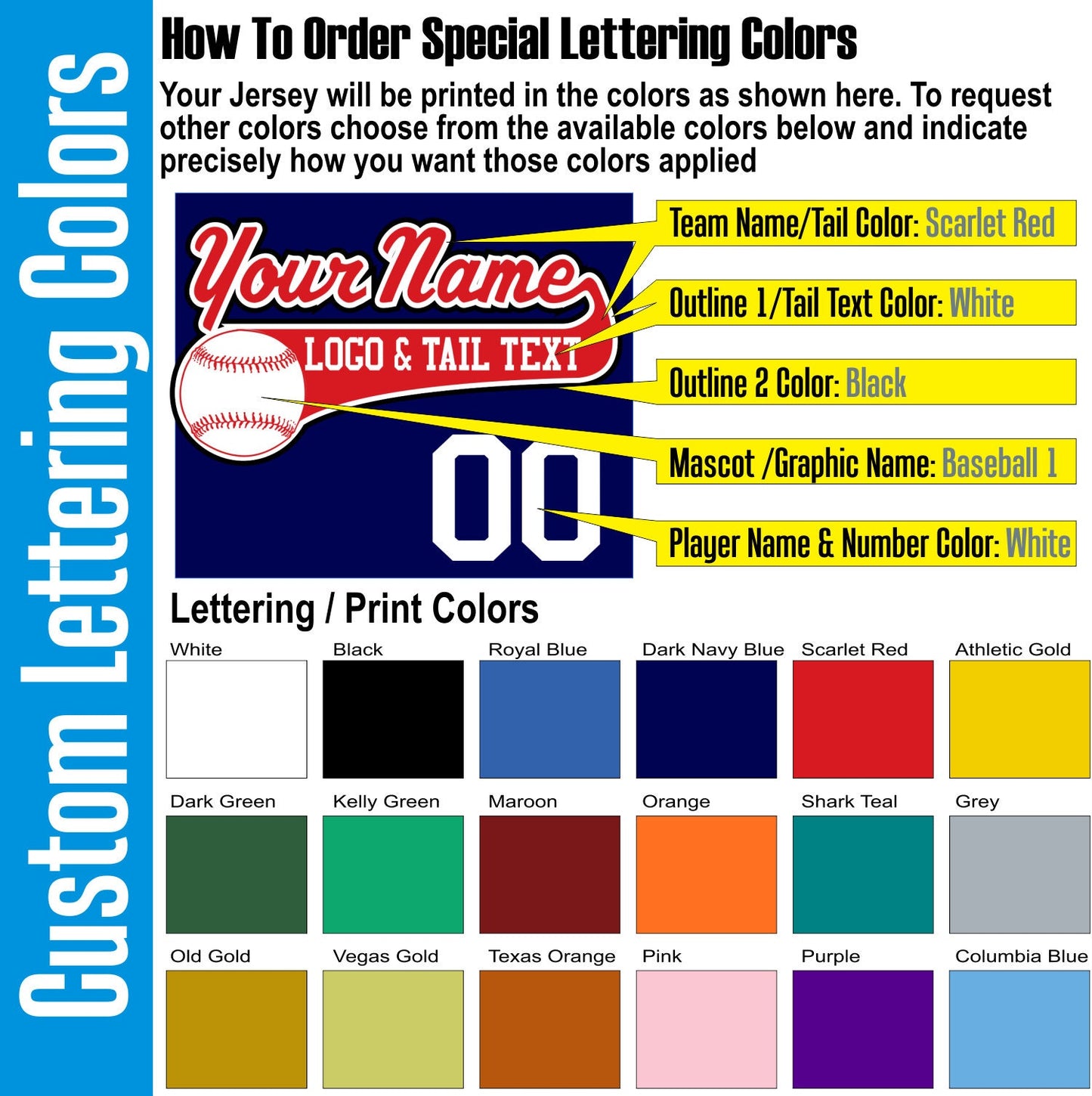 Navy Blue, Scarlet Red and White Personalized Baseball Jersey with Your Team, Player Name and Numbers Custom Baseball Logo