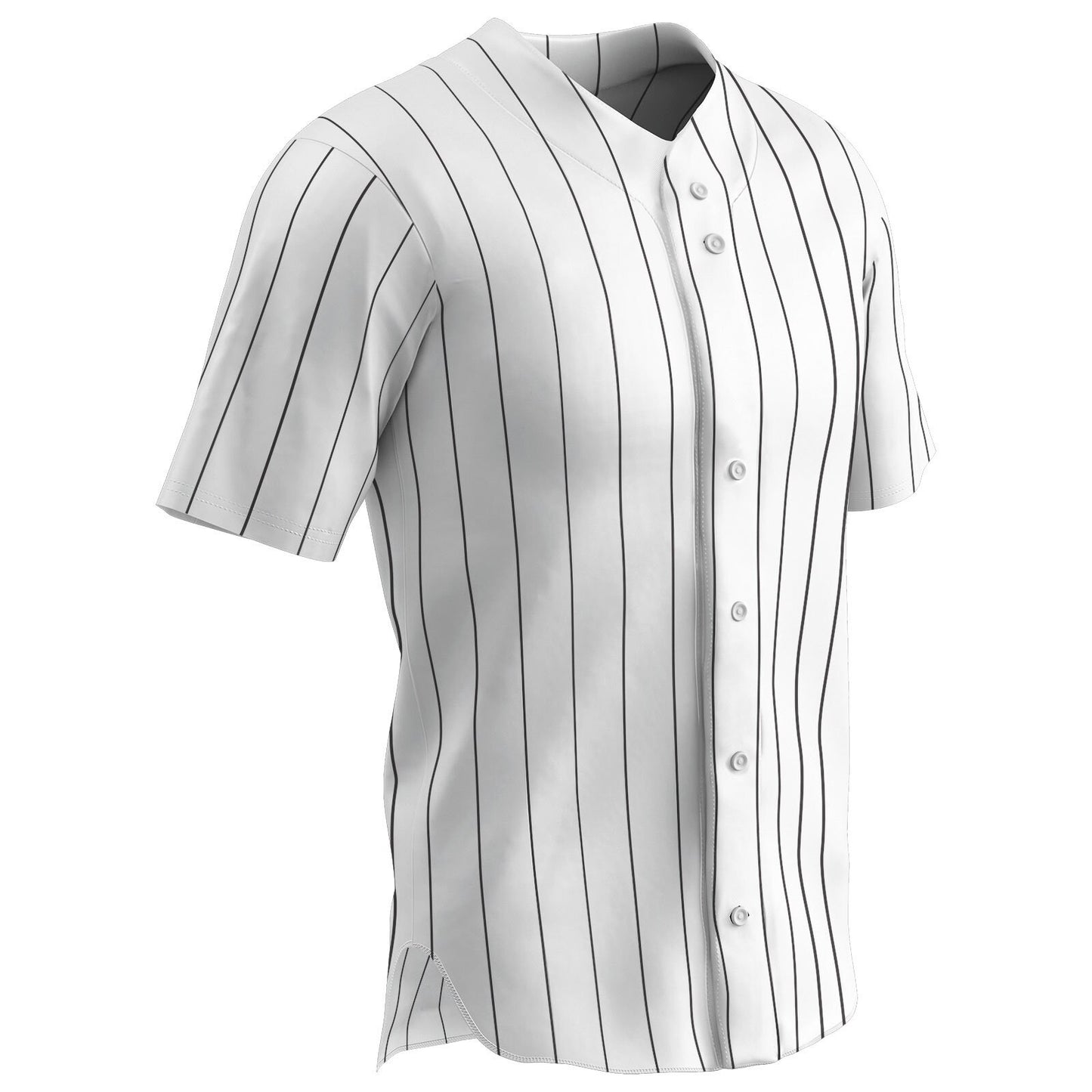 Together Since Anniversary Custom Pinstriped Baseball Jersey| Full Button Down, White with Black Pinstripes Personalized Jersey