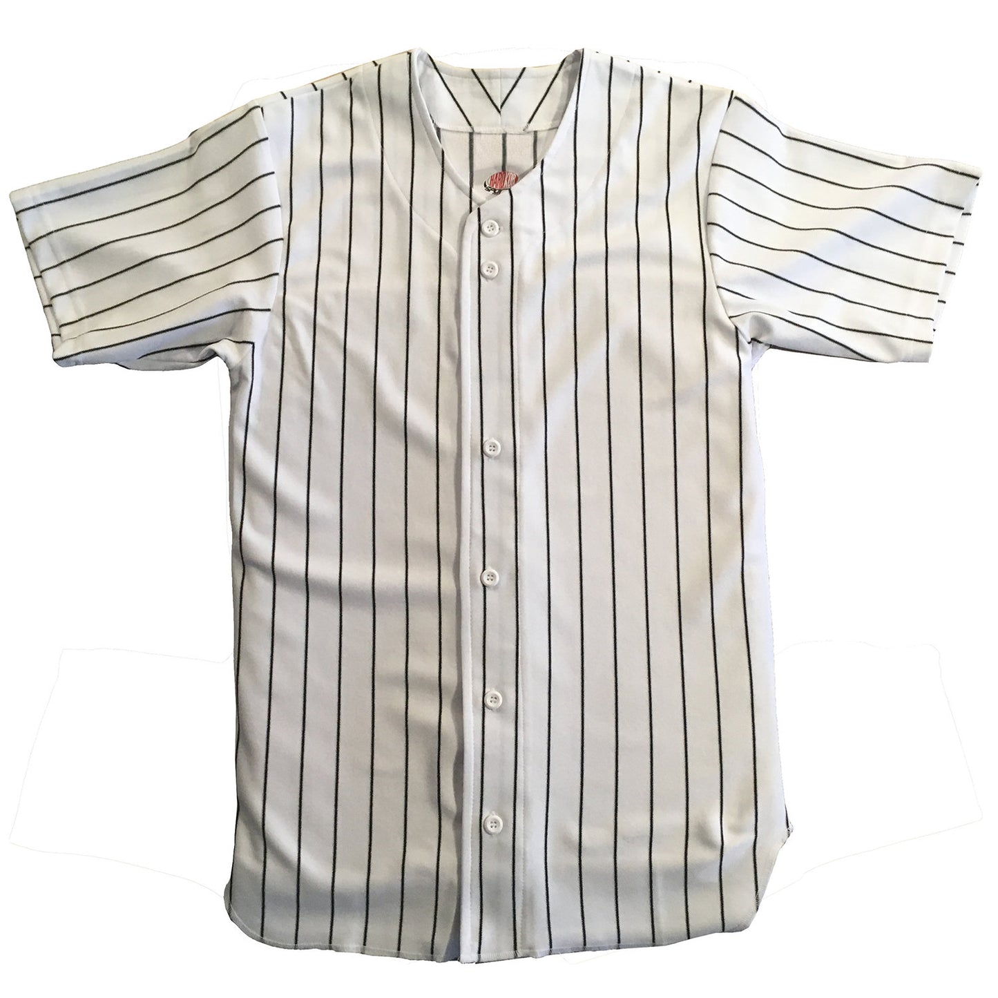 Together Since Anniversary Custom Pinstriped Baseball Jersey| Full Button Down, White with Black Pinstripes Personalized Jersey