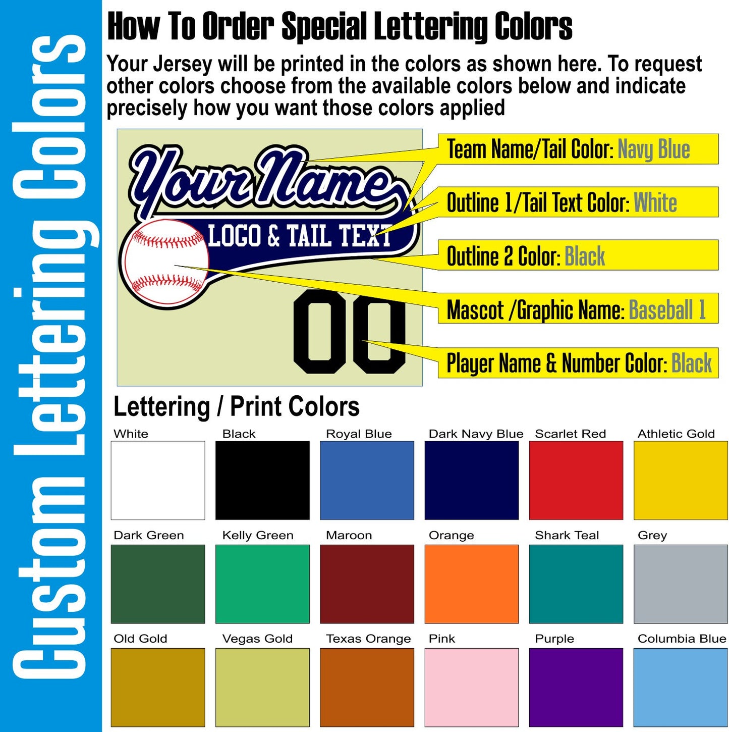 Vegas Gold, Navy Blue and White Piping Custom Baseball Jersey with Your Team, Player Name and Numbers Custom Baseball Logo