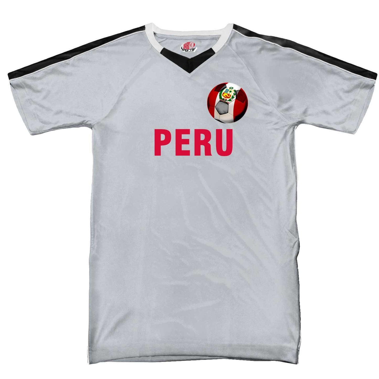 Custom Peru Soccer Jersey with Peruvian Flag Soccer Ball Design | Personalized with Your Name and Number in Your choice of colors