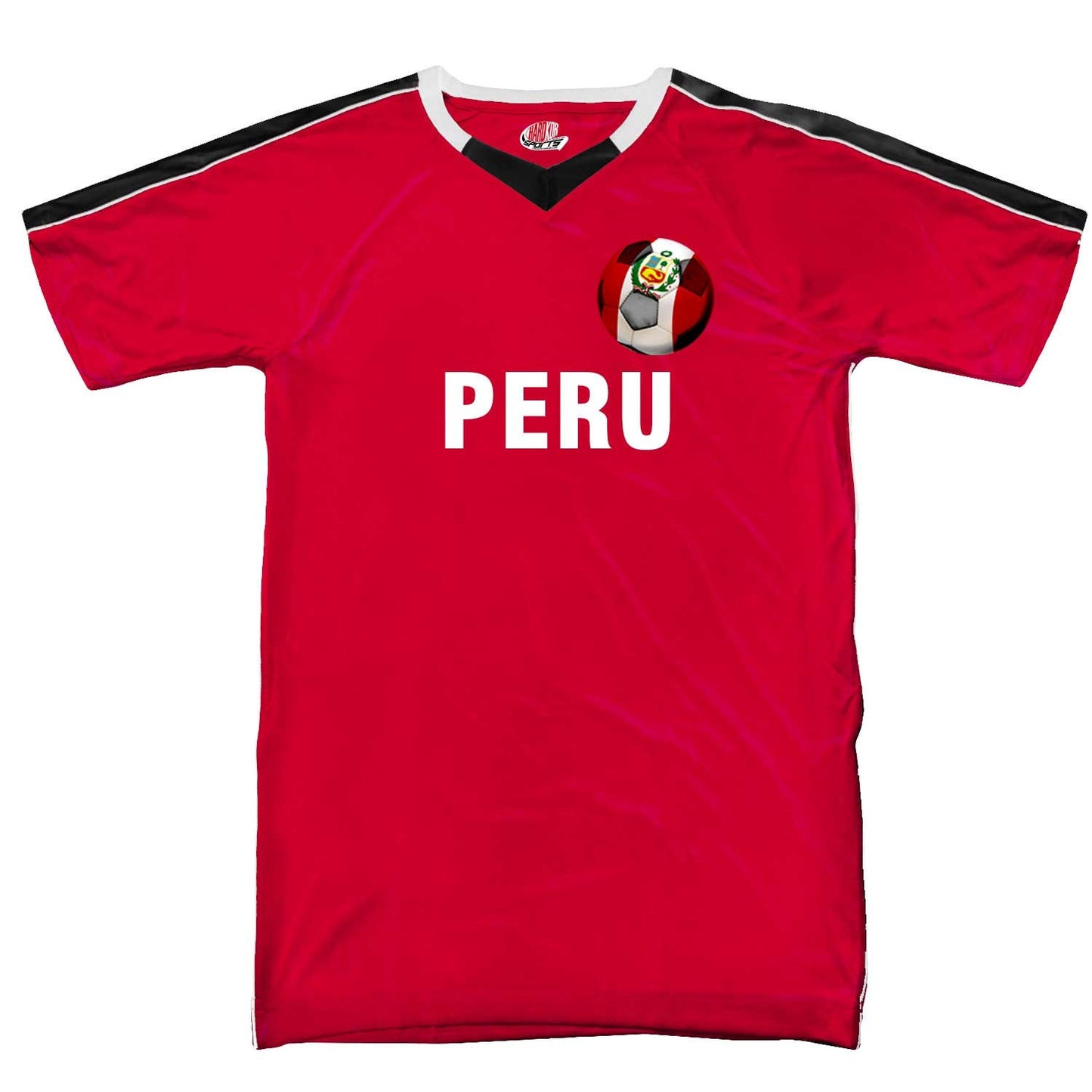 Custom Peru Soccer Jersey with Peruvian Flag Soccer Ball Design | Personalized with Your Name and Number in Your choice of colors