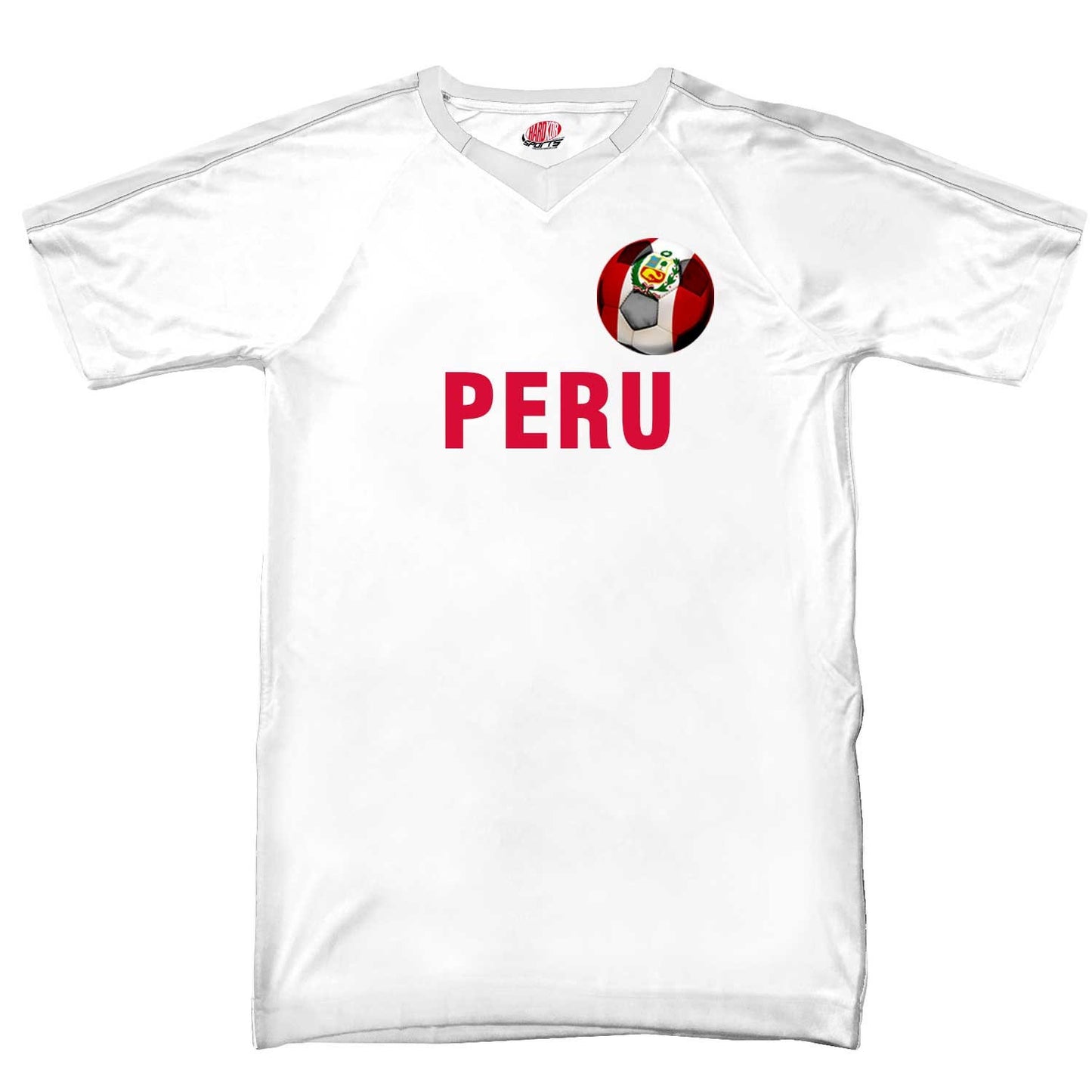 Custom Peru Soccer Jersey with Peruvian Flag Soccer Ball Design | Personalized with Your Name and Number in Your choice of colors