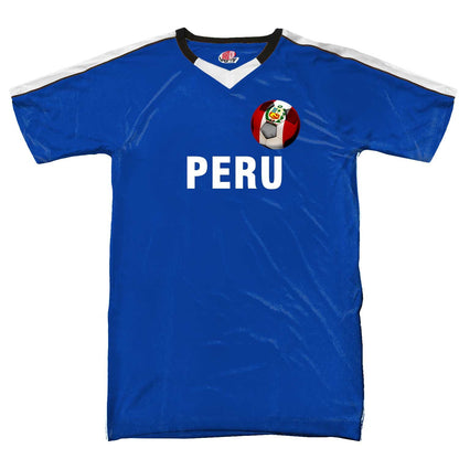 Custom Peru Soccer Jersey with Peruvian Flag Soccer Ball Design | Personalized with Your Name and Number in Your choice of colors