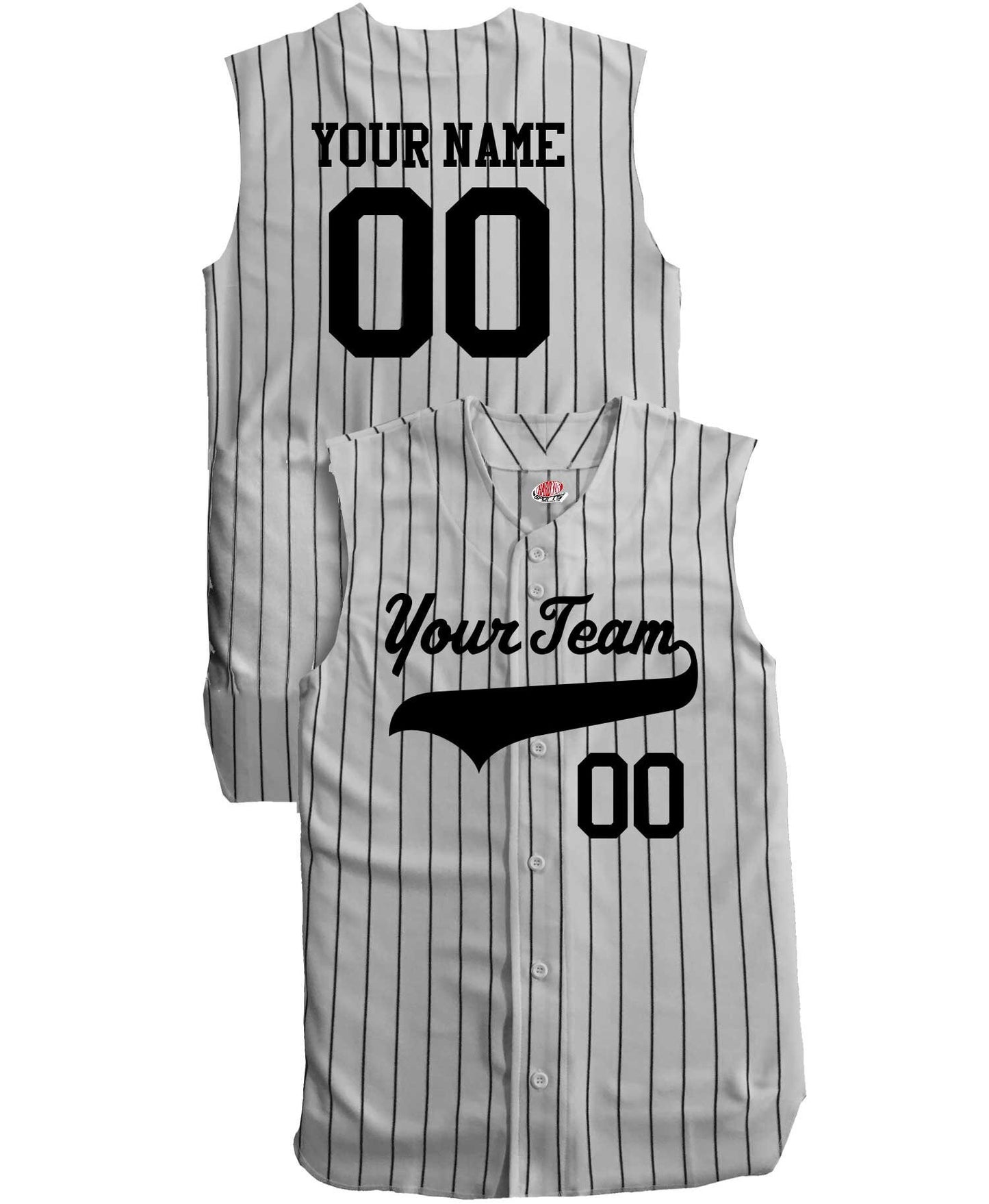 Custom Pinstriped Sleeveless Baseball Jersey| Personalized Jersey with your Team, Player, Numbers