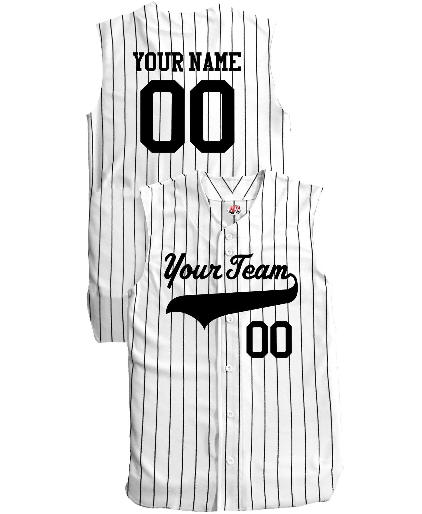 Custom Pinstriped Sleeveless Baseball Jersey| Personalized Jersey with your Team, Player, Numbers