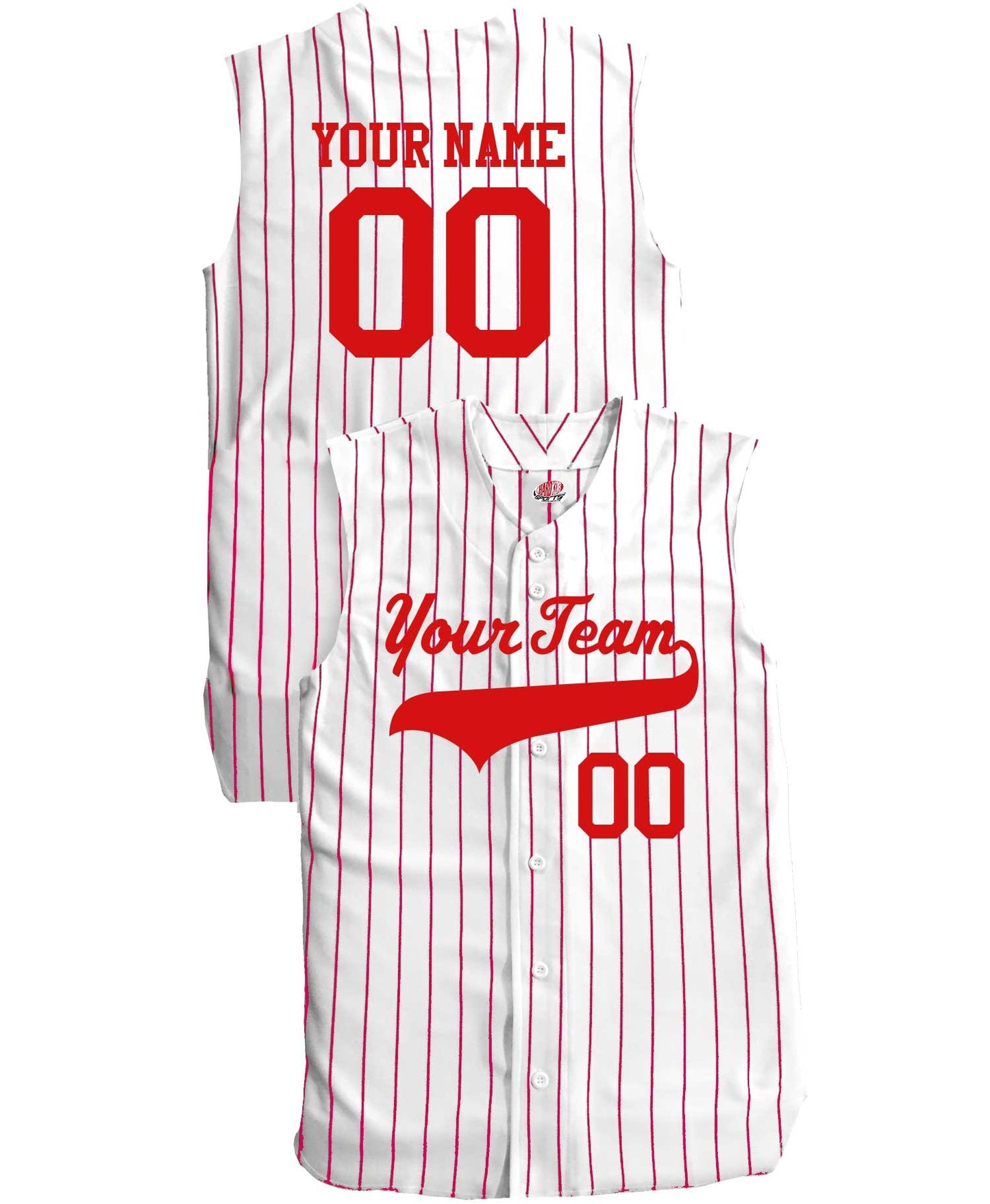 Custom Pinstriped Sleeveless Baseball Jersey| Personalized Jersey with your Team, Player, Numbers