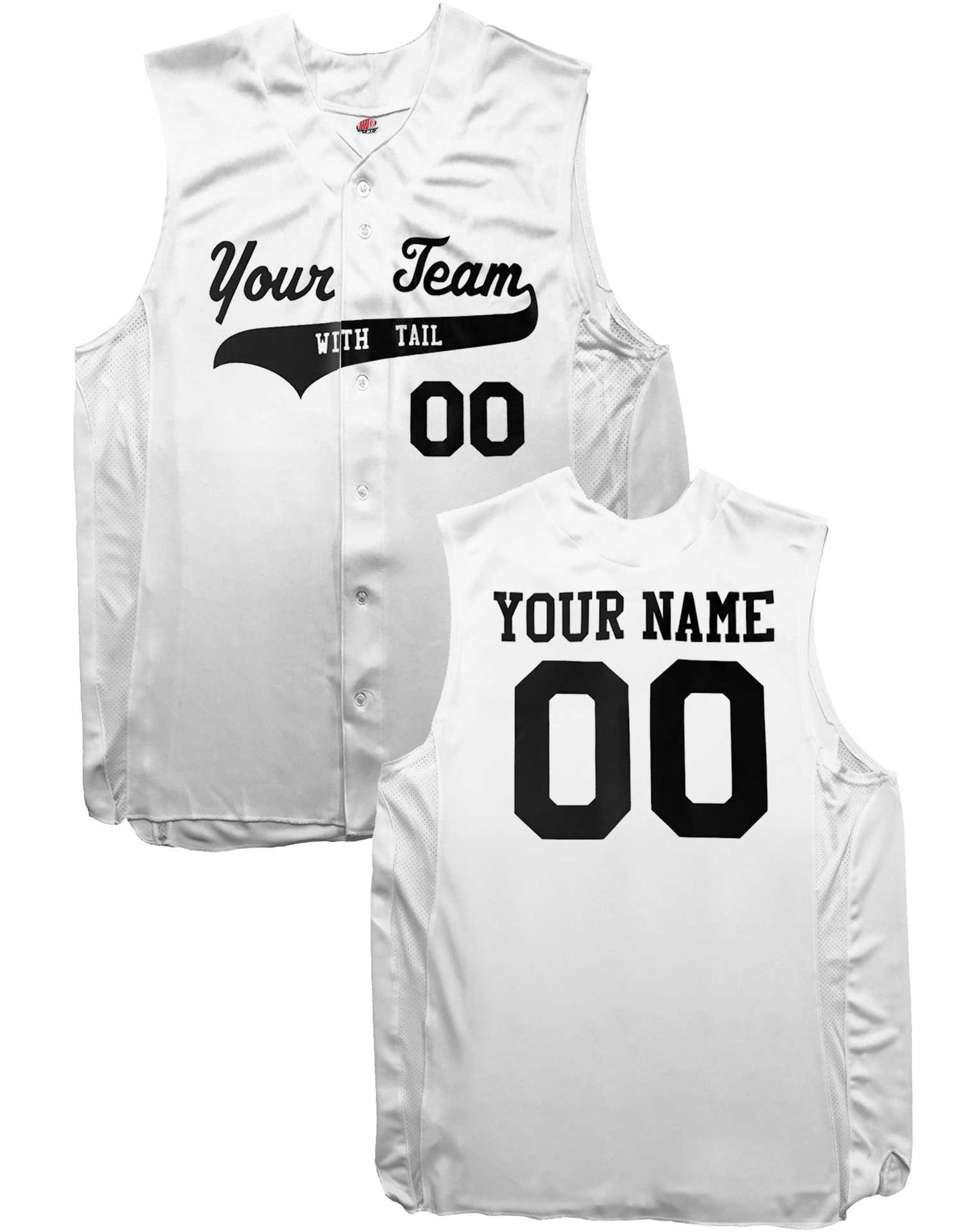 Solid Color 6 Button Double Knit Sleeveless Baseball Jersey| Custom Jersey with Team, Player, Numbers Black, White, Natural, Graphite, Grey