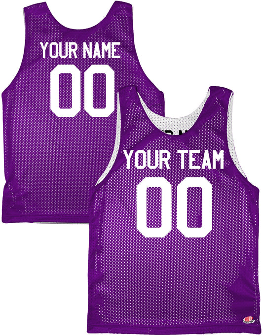 Purple, Cardinal, Maroon, Gold and White | Custom Reversible Basketball Jersey | Tricot Mesh. Team, Player Name, Numbers on Both Sides