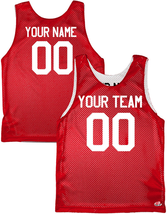 Scarlet Red, Black, Charcoal, Gold and White | Custom Reverse Basketball Jersey | Tricot Mesh.  Team, Player Name, Numbers Both Sides