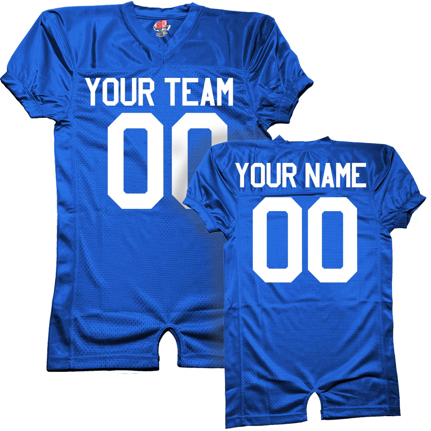 Custom Pro Men's Boys Football Jersey Red, White and Blue | Midweight Pro Tricot Mesh | Game Fit Includes Team Name, Player Name and Numbers