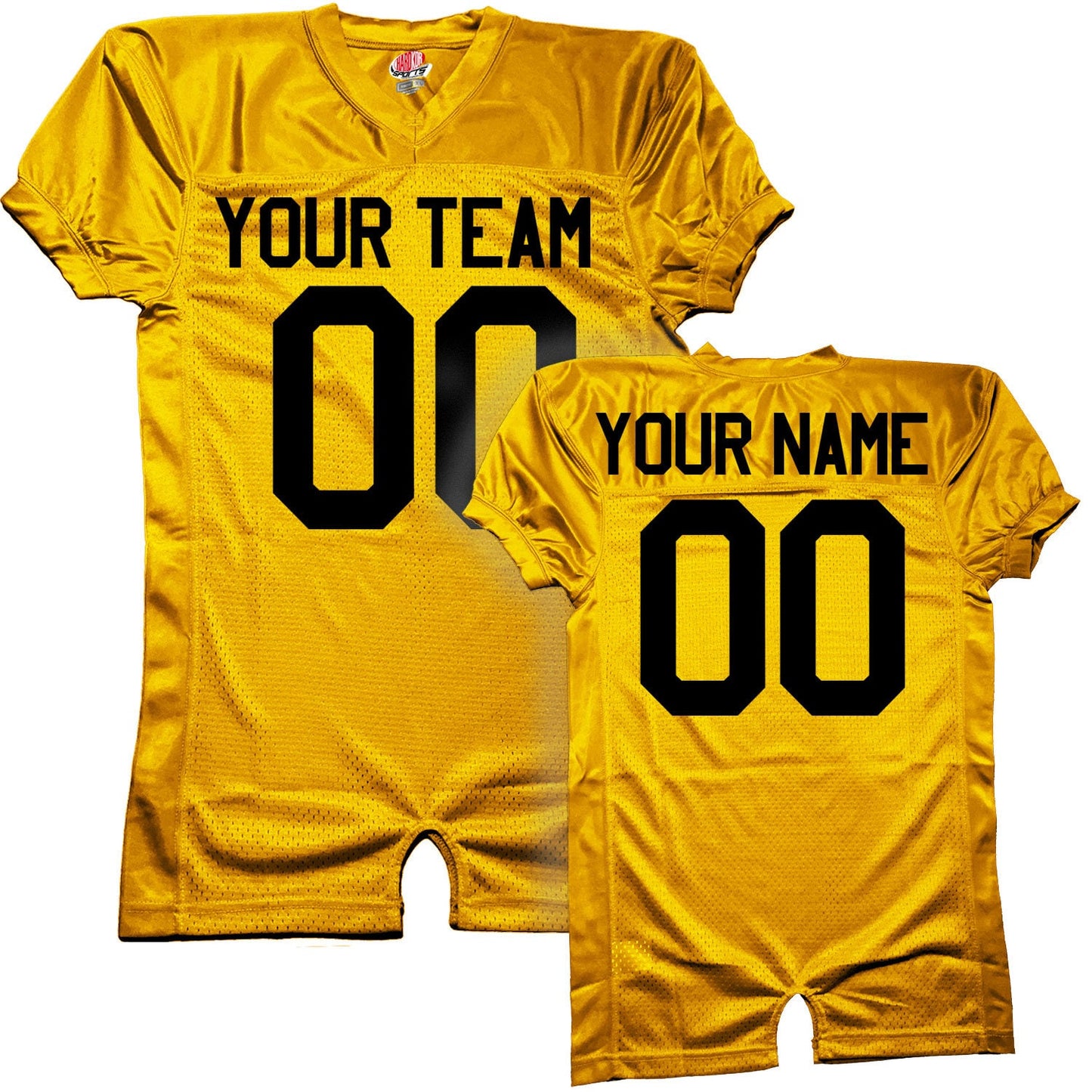 Authentic Football Jersey, Real Professional Materials, Customized Team, Maroon, Gold, Vegas Gold, Cardinal, Orange Team Player Name Numbers
