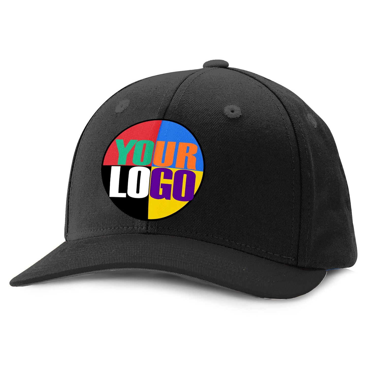 Custom Logo Snapback Baseball Hat |  Black, White, Grey, Purple, Maroon, Dark Green | Vinyl Print with Your Logo includes setup