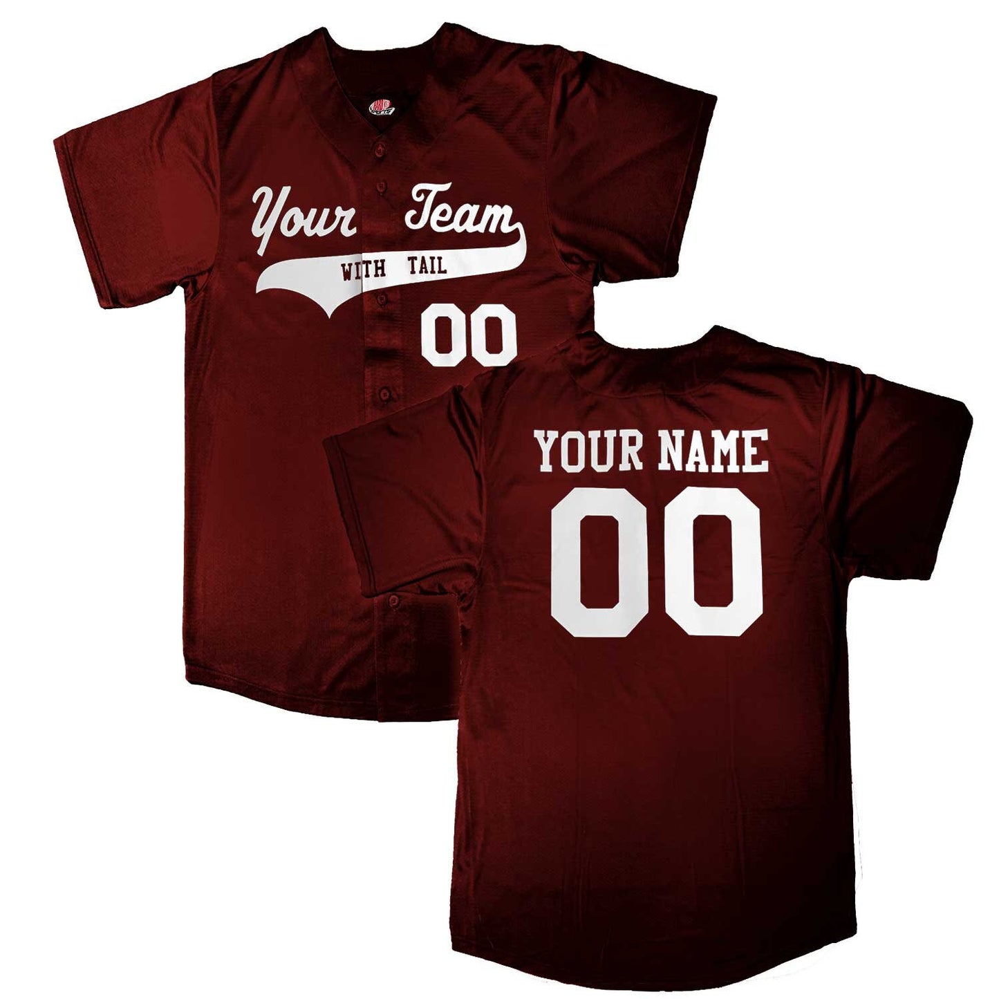 Full Button Custom Baseball Jersey | Solid Colors Black, Orange, Silver, Dark Green, Maroon Logo Design with your Team, Player, Numbers