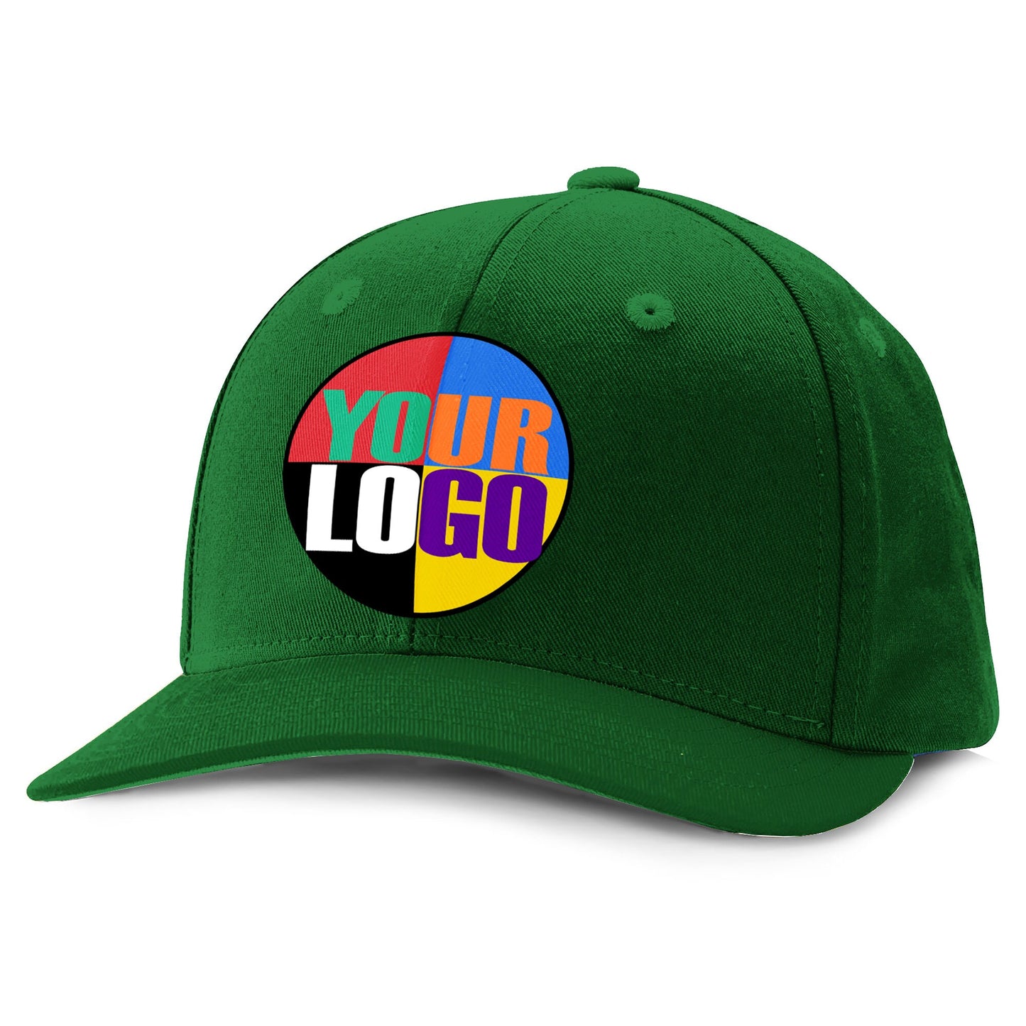 Custom Logo Snapback Baseball Hat | Black, White, Grey, Purple, Maroon, Dark Green | Vinyl Print with Your Logo includes setup