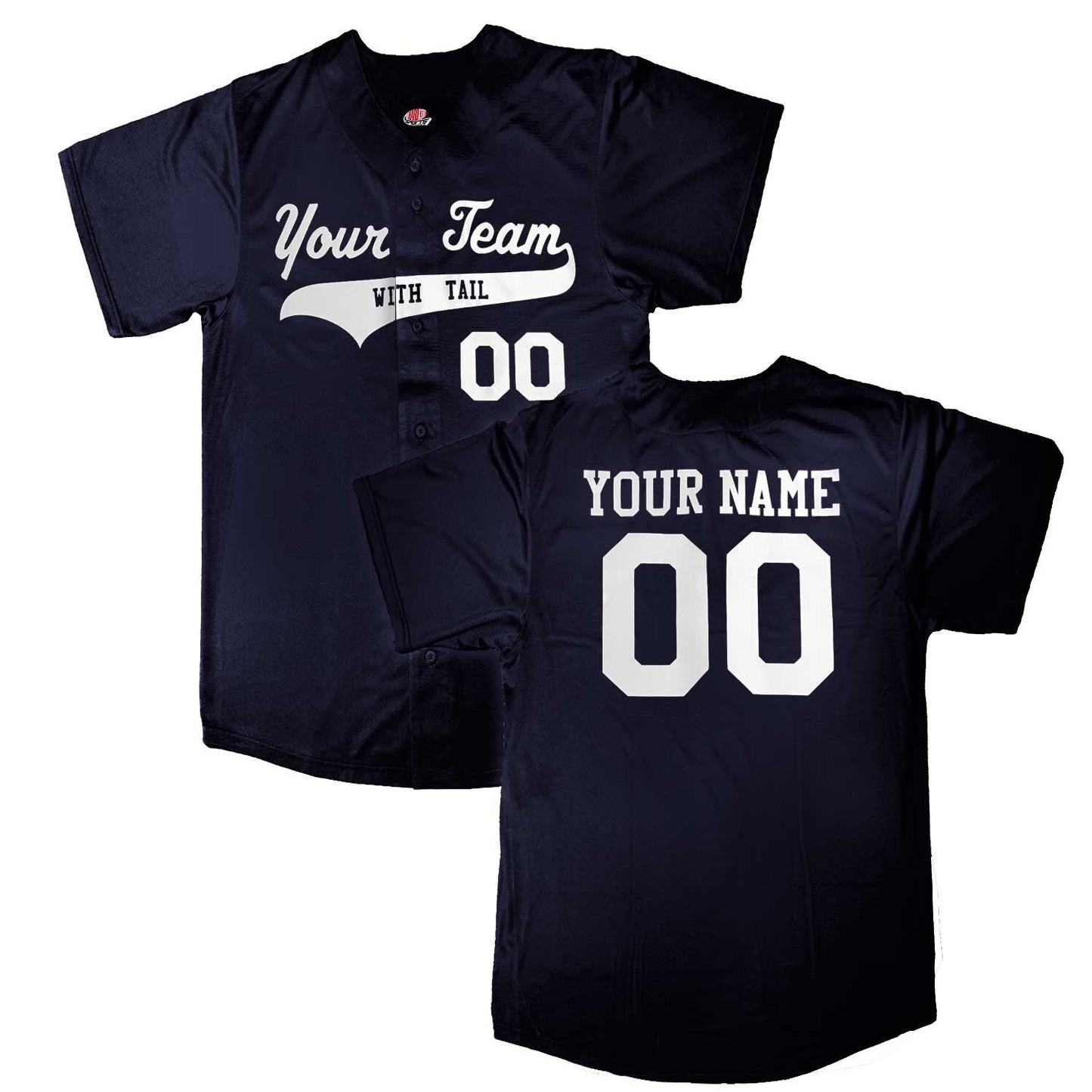 Full Button Custom Baseball Jersey | Solid Colors Red, White & Blue Major Team Colors Design with your Team, Player, Numbers
