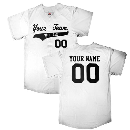 Full Button Custom Baseball Jersey | Solid Colors Red, White & Blue Major Team Colors Design with your Team, Player, Numbers