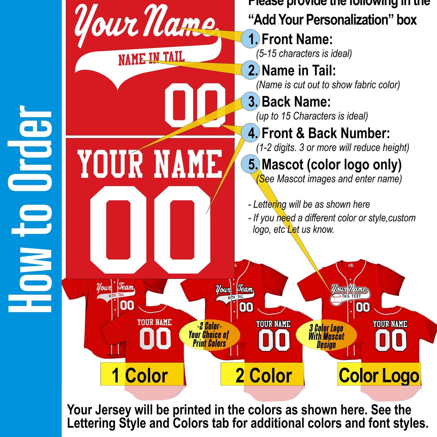 Custom Orange Baseball Jersey with White Piping. Personalized with Your Team as a Baseball Logo, Player Name and Numbers