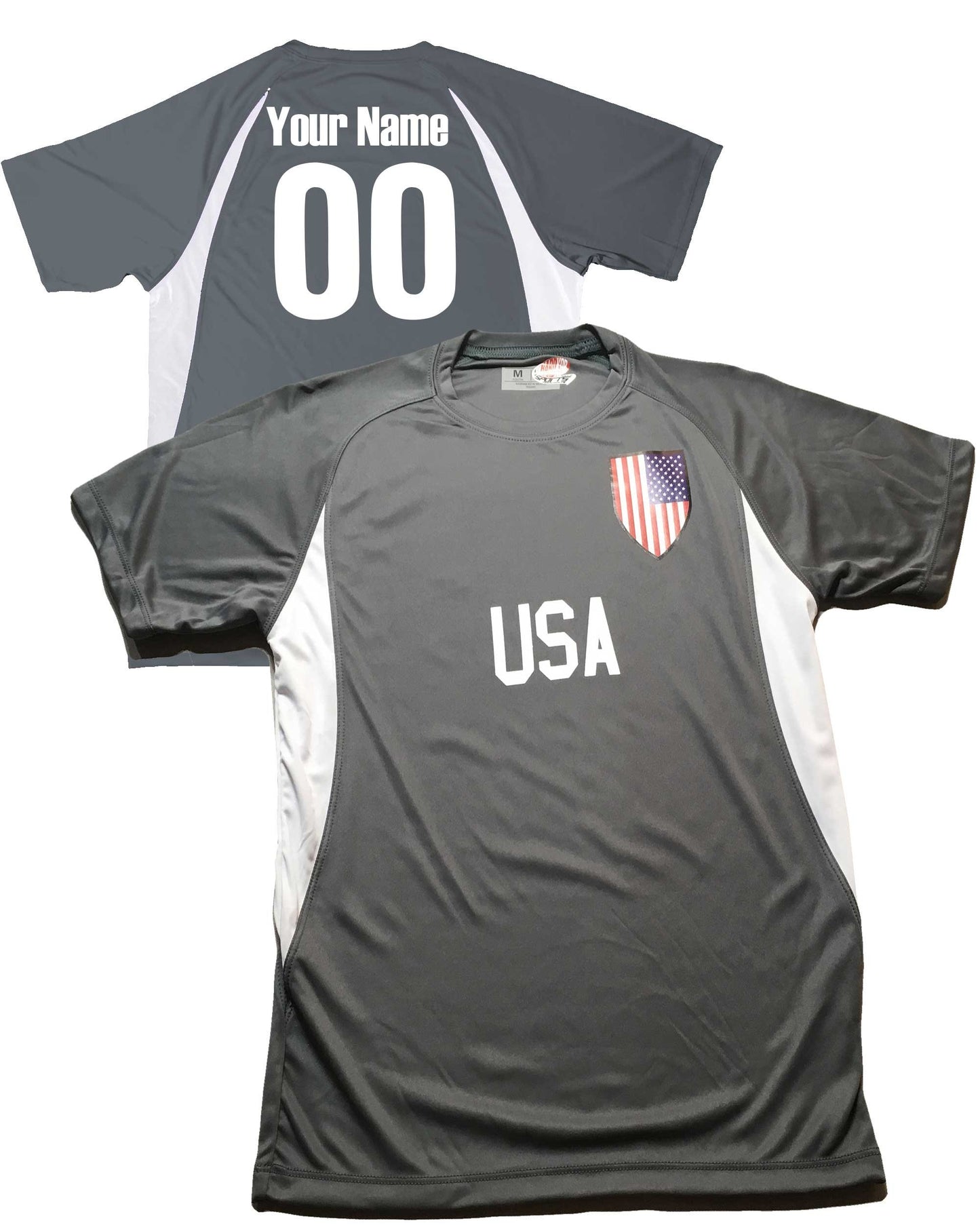 Custom USA Soccer Jersey - Personalized Shield Design with Your Name & Number | HK Sportswear