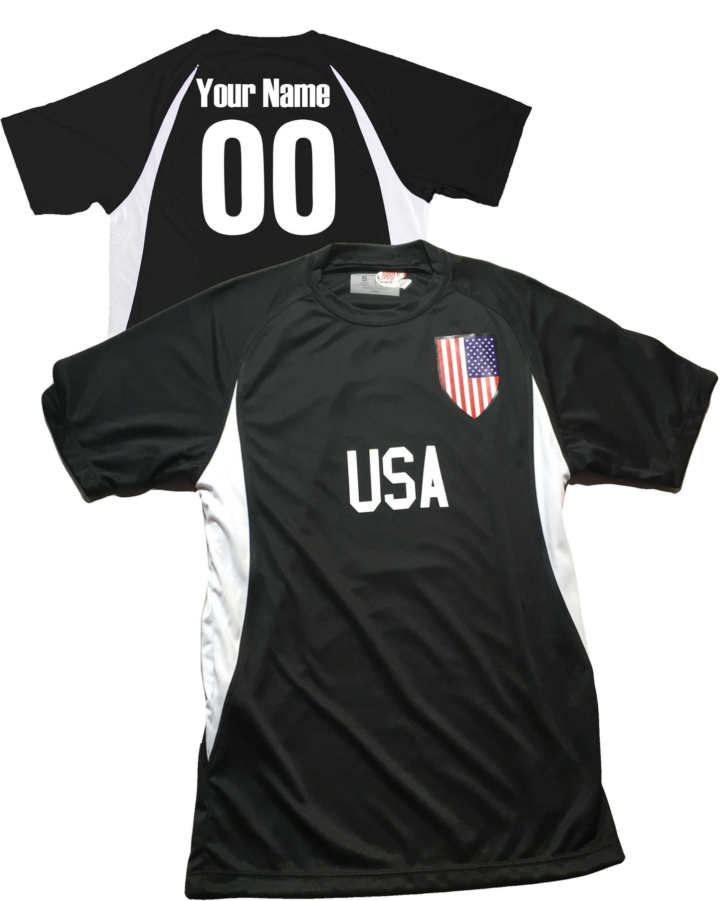 Custom USA Soccer Jersey - Personalized Shield Design with Your Name & Number | HK Sportswear