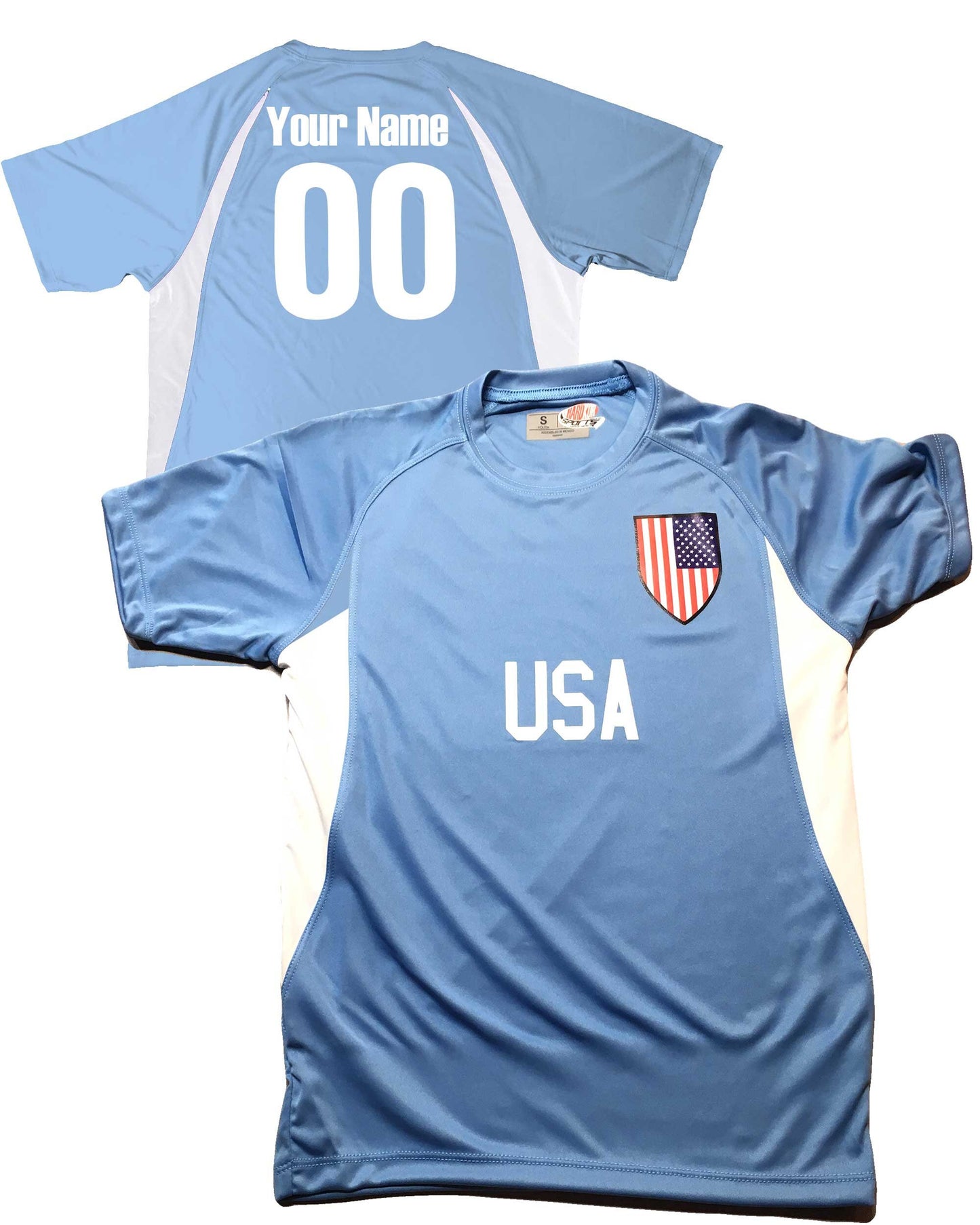 Custom USA Soccer Jersey - Personalized Shield Design with Your Name & Number | HK Sportswear