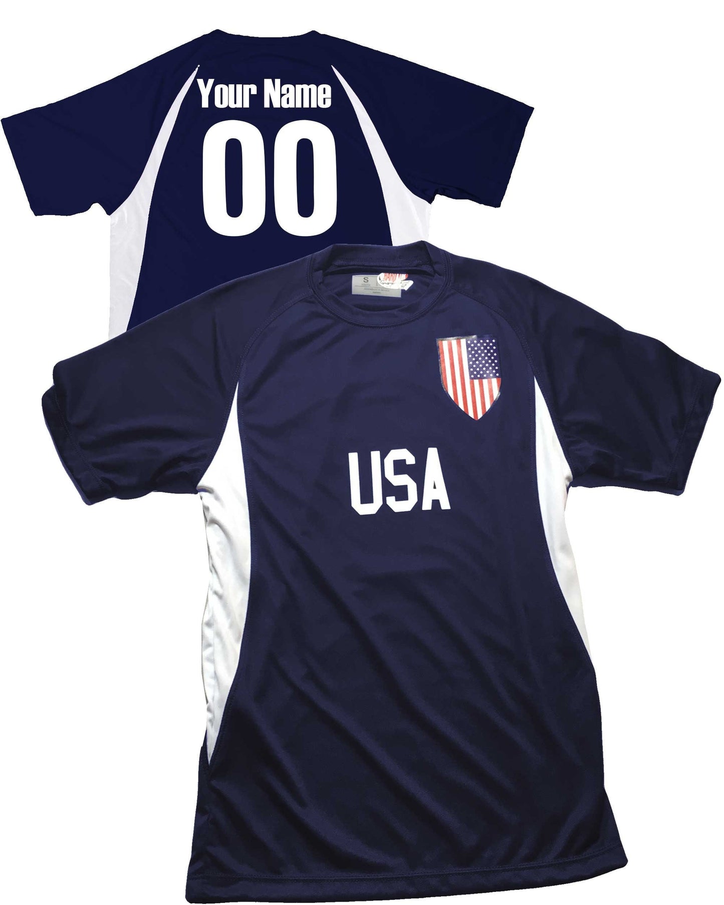 Custom USA Soccer Jersey - Personalized Shield Design with Your Name & Number | HK Sportswear
