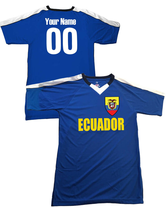 Ecuadorian Personalized Soccer Shirt, Ecuador Football Jersey with Personalized Name and Number on Back