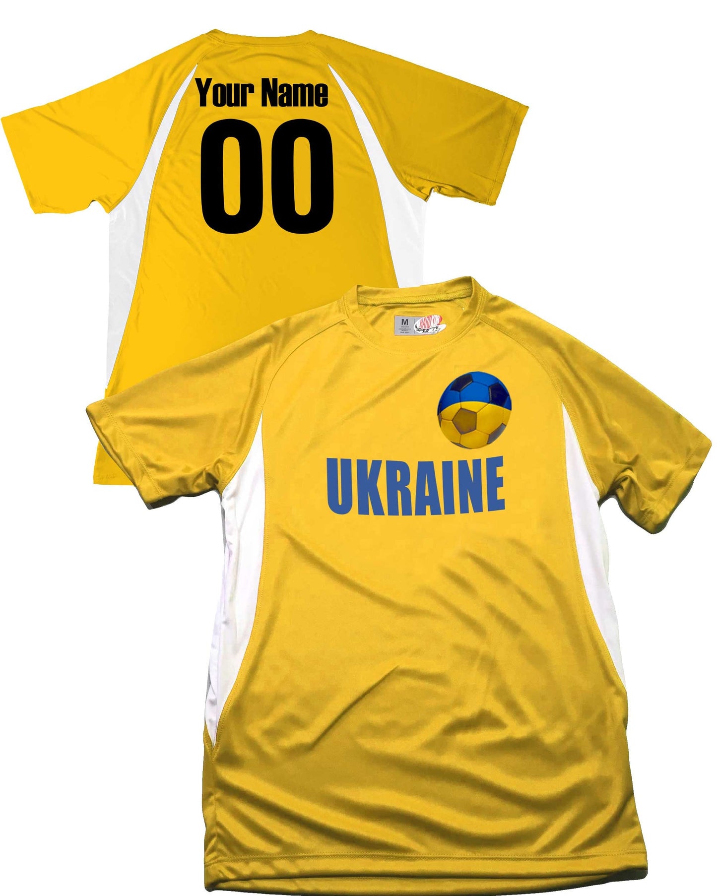 Custom Ukraine Soccer Jersey, Ukrainian Futbol Shirt with the Flag of Ukraine Design on a Soccer Ball, Add Names and Numbers