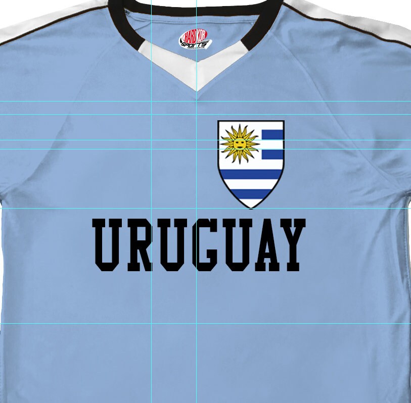 Customize a Uruguayan Soccer Jersey, Unique Uruguay Shield Design, Customized with Your Name and Number on back