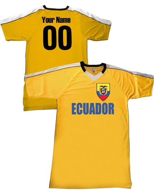 Ecuadorian Personalized Soccer Shirt, Ecuador Football Jersey with Personalized Name and Number on Back